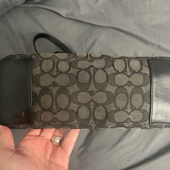 Coach Signature Zip Top Tote F58282 Black/Grey - Picture 3 of 4